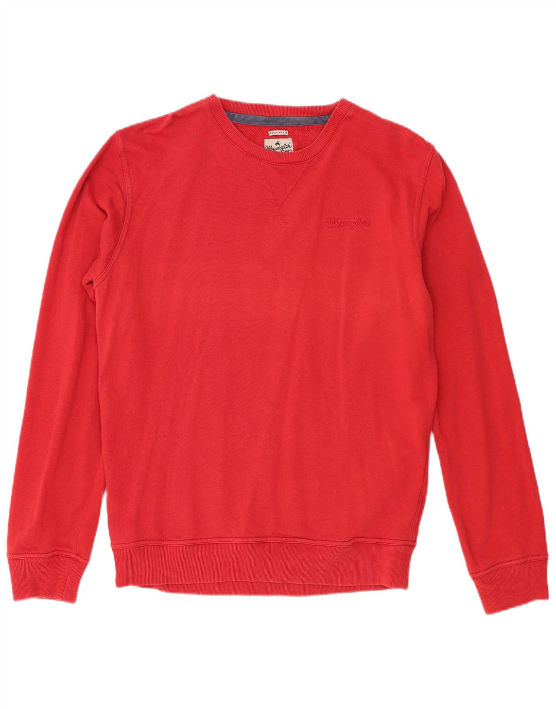 Wrangler masculino regular fit moletom jumper médio algodão vermelho