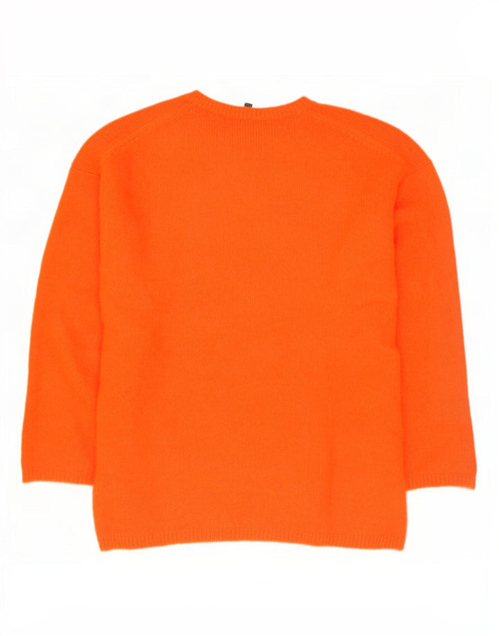 Suéter feminino Massimo Dutti com gola redonda grande, Reino Unido 10 pequeno laranja