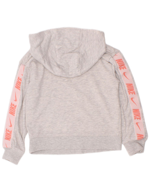 Jumper com capuz gráfico Nike Girls 5-6 anos algodão cinza