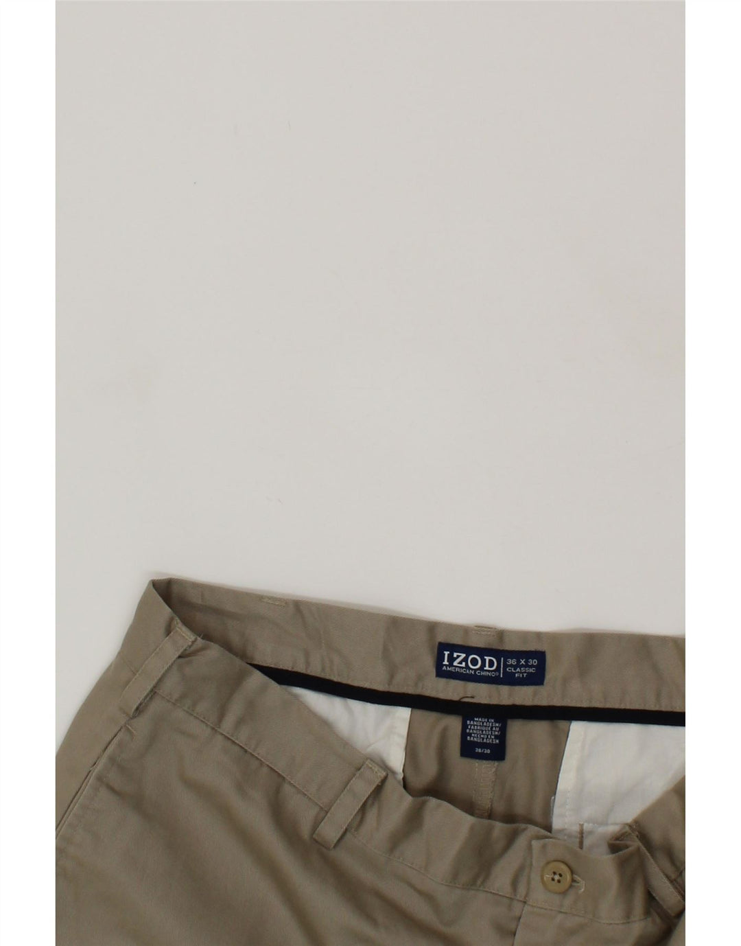 IZOD Mens Classic Fit Chino Trousers W36 L30 Beige Cotton Vintage Izod and Second-Hand Izod from Messina Hembry 