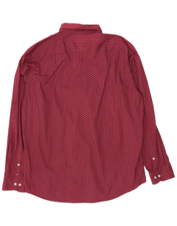 Camisa masculina Tommy Hilfiger New York Fit 2XL algodão manchado Borgonha