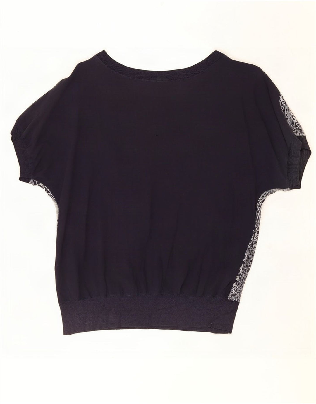 Blusa feminina grande de Diana Bentall UK 16 grande patchwork azul marinho