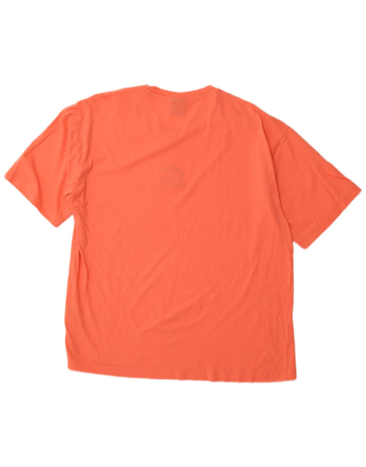 Camiseta masculina com estampa CHAMPION grande algodão laranja