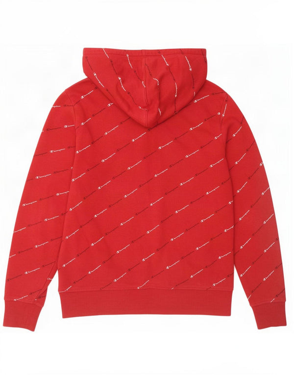 Jumper feminino com capuz gráfico Champion UK 16 grande algodão vermelho