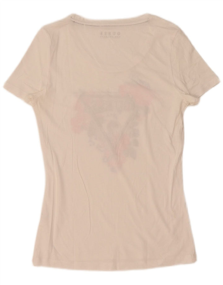 Camiseta feminina Guess com estampa gráfica UK 12 médio branco