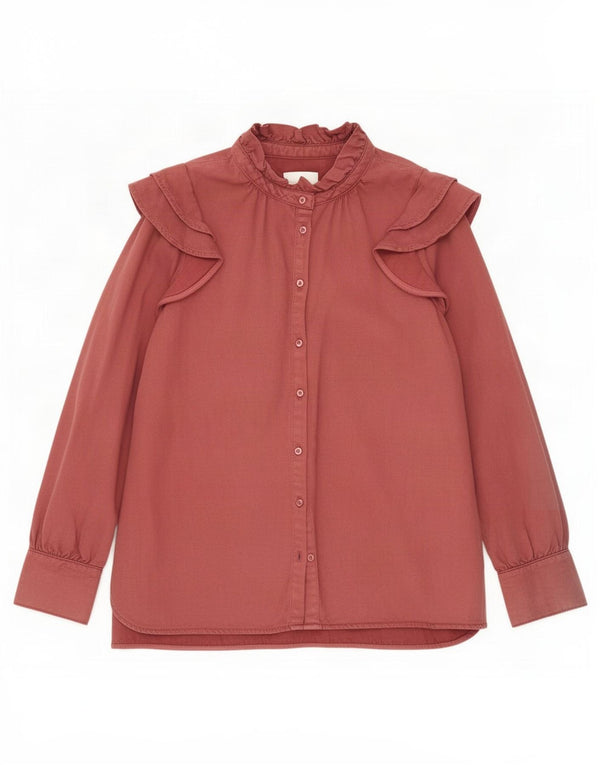 Segunda Blusa Feminina Camisa Feminina Reino Unido 12 Médio Borgonha Lyocell