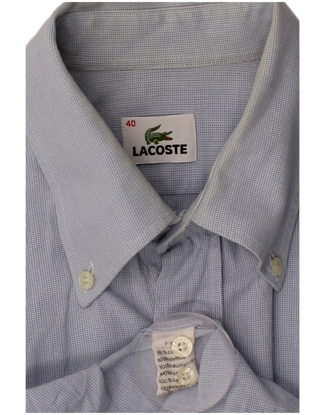 Camisa masculina LACOSTE tamanho 40 algodão azul médio