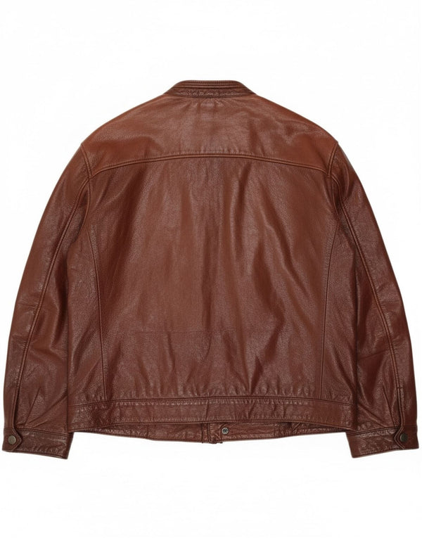 Jaqueta de couro masculina vintage UK 38 couro marrom médio
