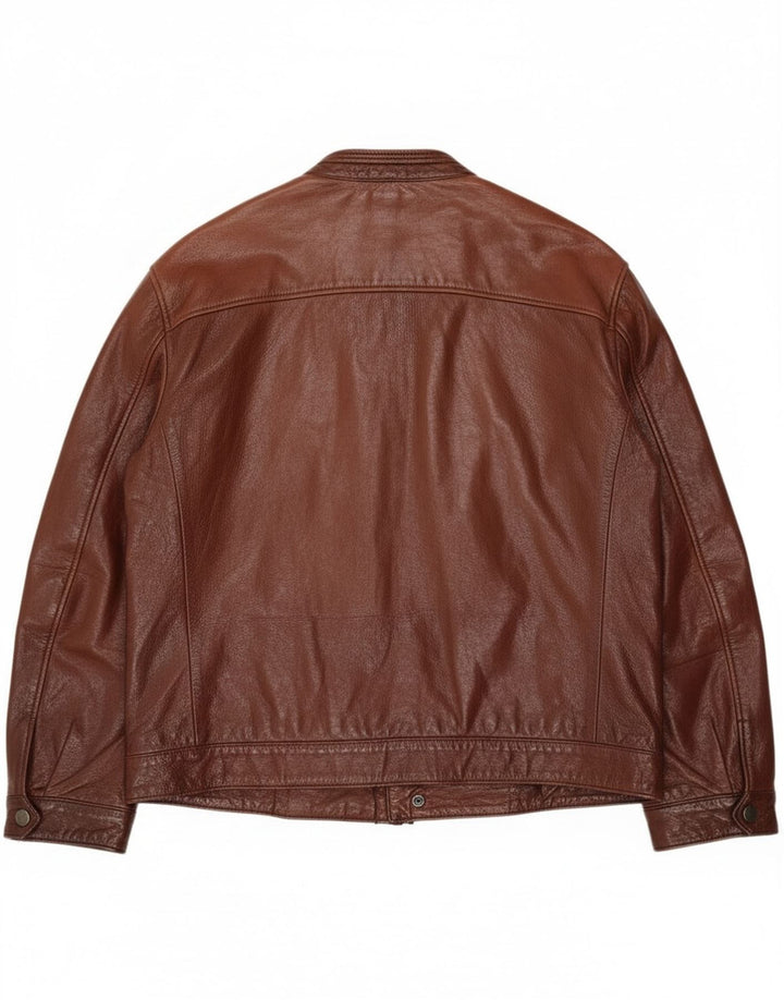 Jaqueta de couro masculina vintage UK 38 couro marrom médio