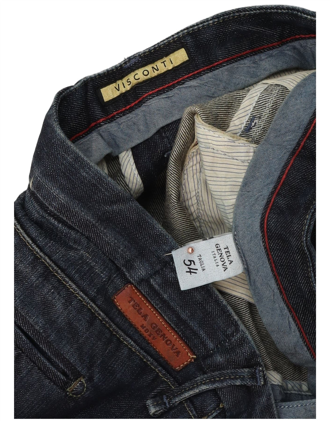 Calça jeans reta masculina VISCONTI IT 54 2XL W38 L32 algodão azul