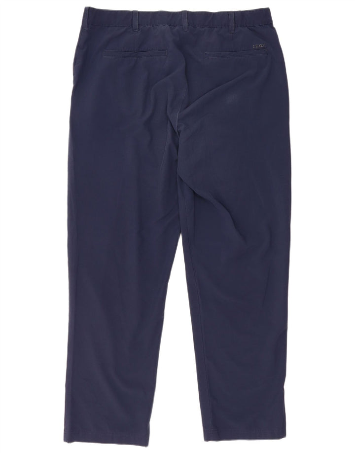 Calça Chino Reta Masculina Izod W40 L30 Poliéster Azul Marinho