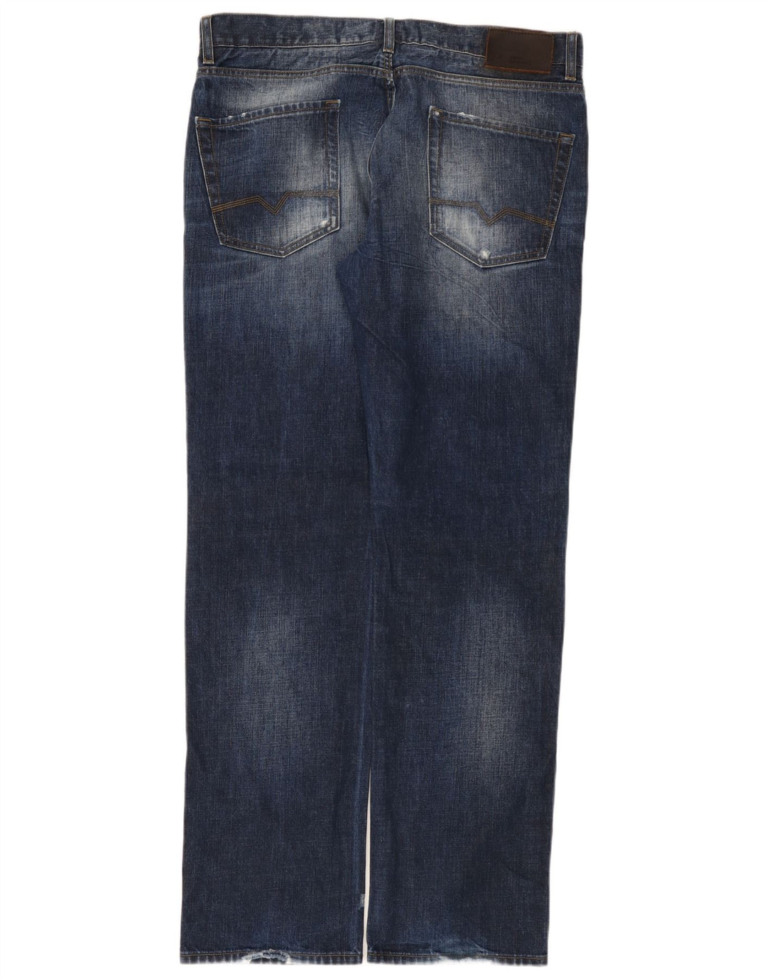 Jeans masculinos Boss Orange Regular Fit Straight W38 L34 Azul Algodão