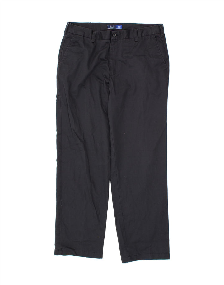 IZOD Mens Straight Chino Trousers W35 L32 Black Cotton Vintage Izod and Second-Hand Izod from Messina Hembry 