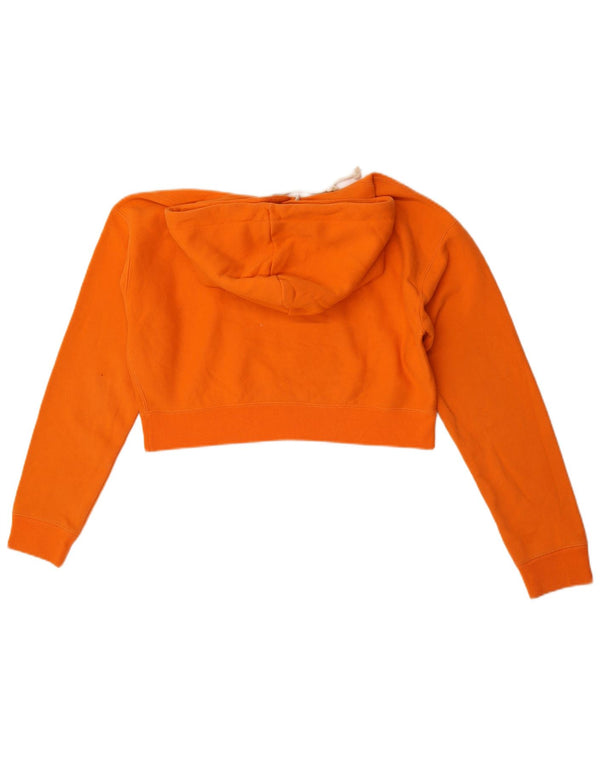 Jumper feminino com capuz estampado de grandes dimensões da Champion Reino Unido 10 pequeno laranja