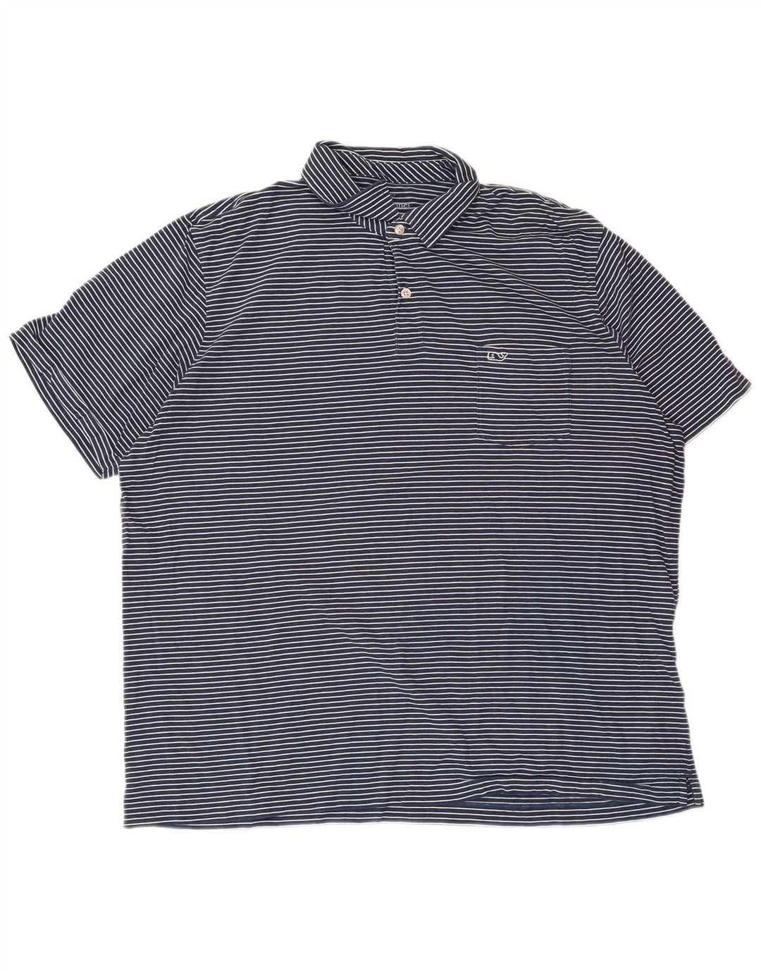 Camisa polo masculina VINEYARD VINES Classic Fit XL azul marinho listrado algodão