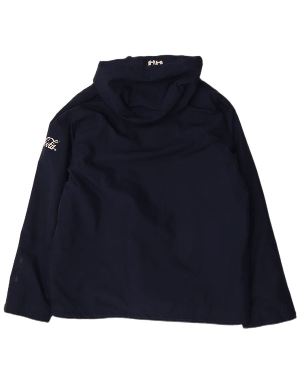 Jaqueta corta-vento masculina Helly Hansen com capuz UK 42 XL azul marinho poliéster