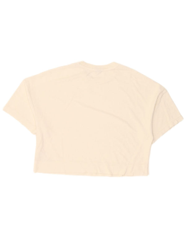 Puma Camiseta Feminina Crop Top UK 14 Médio Algodão Branco