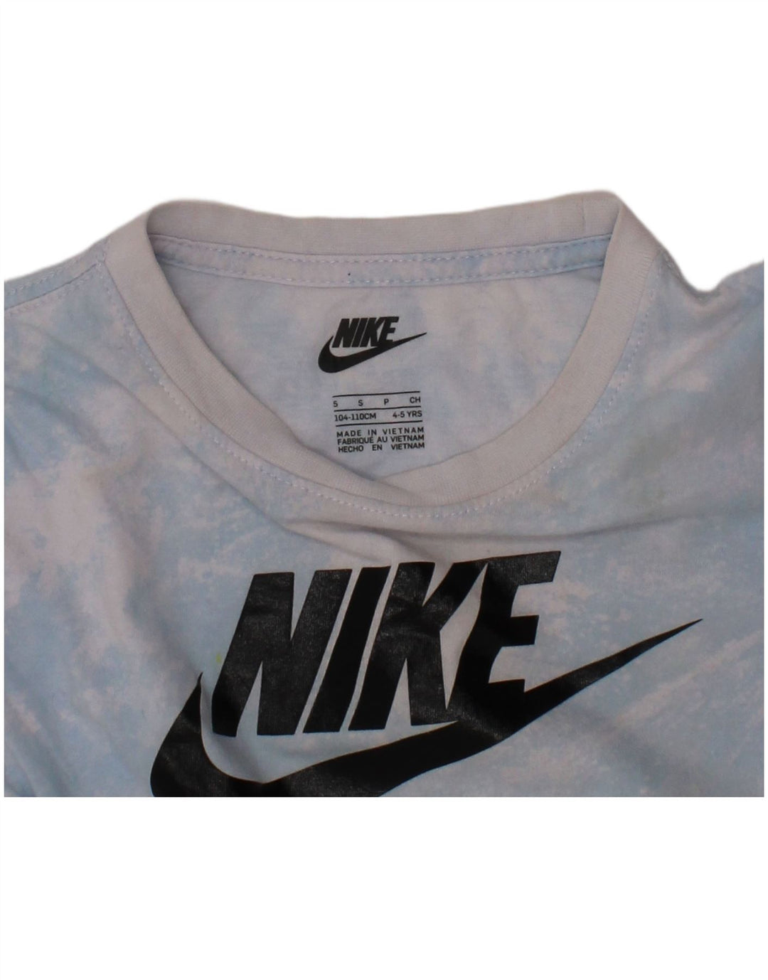Camiseta gráfica masculina NIKE Top 4-5 anos pequena azul tie-dye