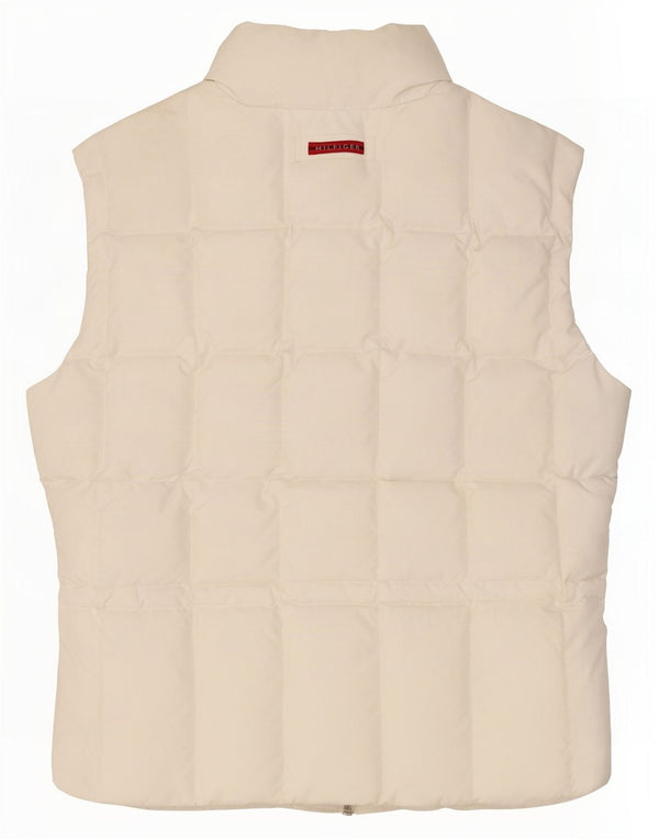 Colete acolchoado feminino Tommy Hilfiger UK 14 grande poliéster branco