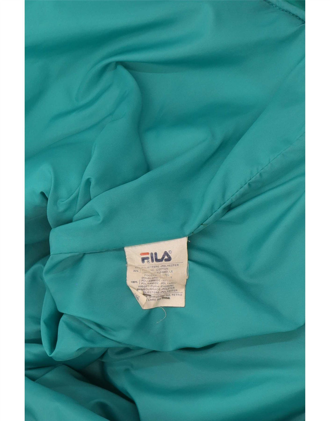 Jaqueta acolchoada masculina Fila IT 50 grande poliéster turquesa