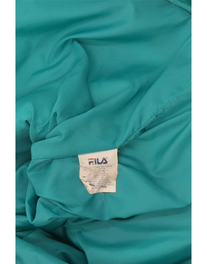 Jaqueta acolchoada masculina Fila IT 50 grande poliéster turquesa