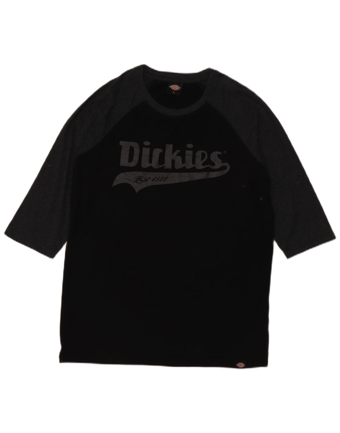 Top gráfico masculino Dickies manga 3/4 grande algodão colorblock preto