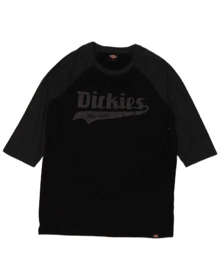 Top gráfico masculino Dickies manga 3/4 grande algodão colorblock preto