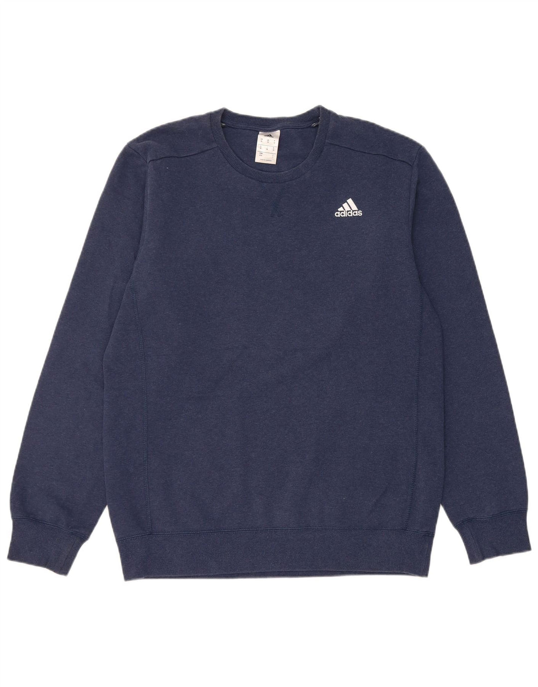 Adidas Mens Moletom Jumper Médio Azul Marinho Algodão
