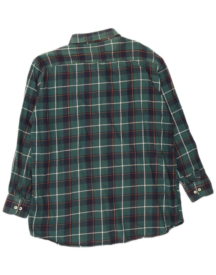 Camisa masculina de flanela Carrera Regular Fit 2XL algodão xadrez verde