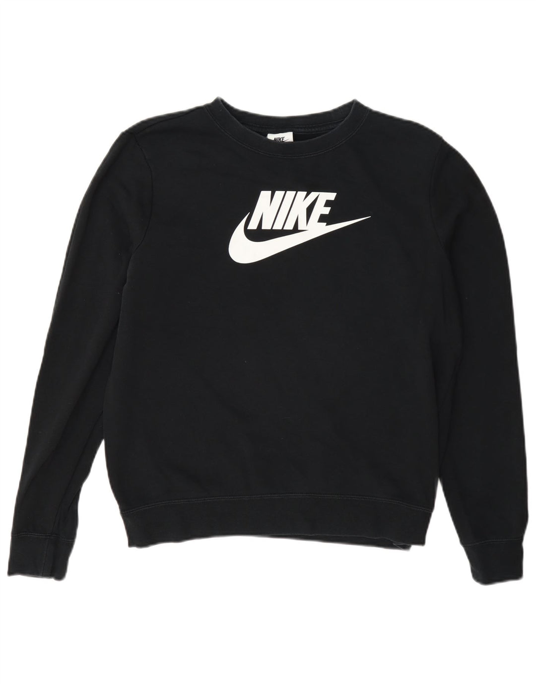 Moletom feminino Nike gráfico oversized Jumper UK 10 pequeno algodão preto