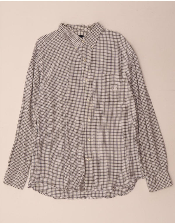 Camisa masculina Chaps XL branca xadrez algodão