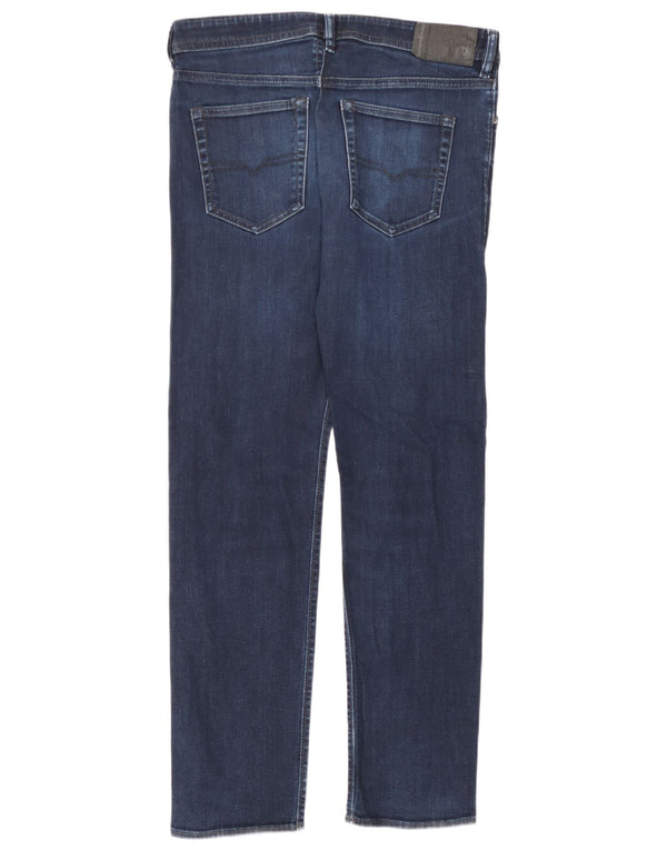 Diesel Mens Buster Regular Slim Tapered Jeans W32 L32 Azul Marinho Algodão