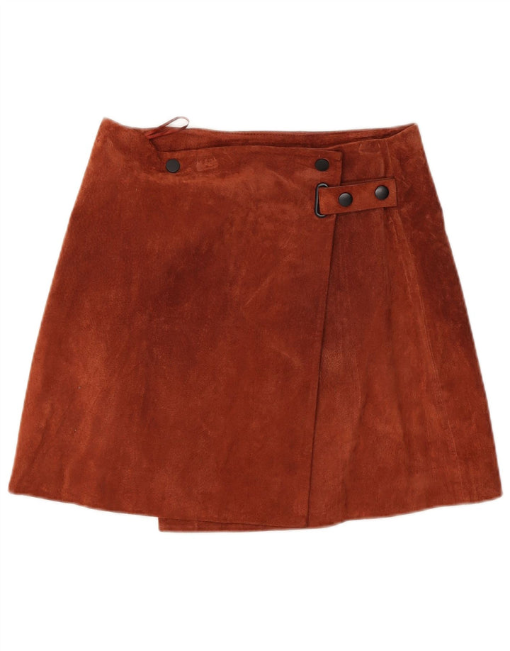 Saia feminina de camurça Mango pequena W26 marrom