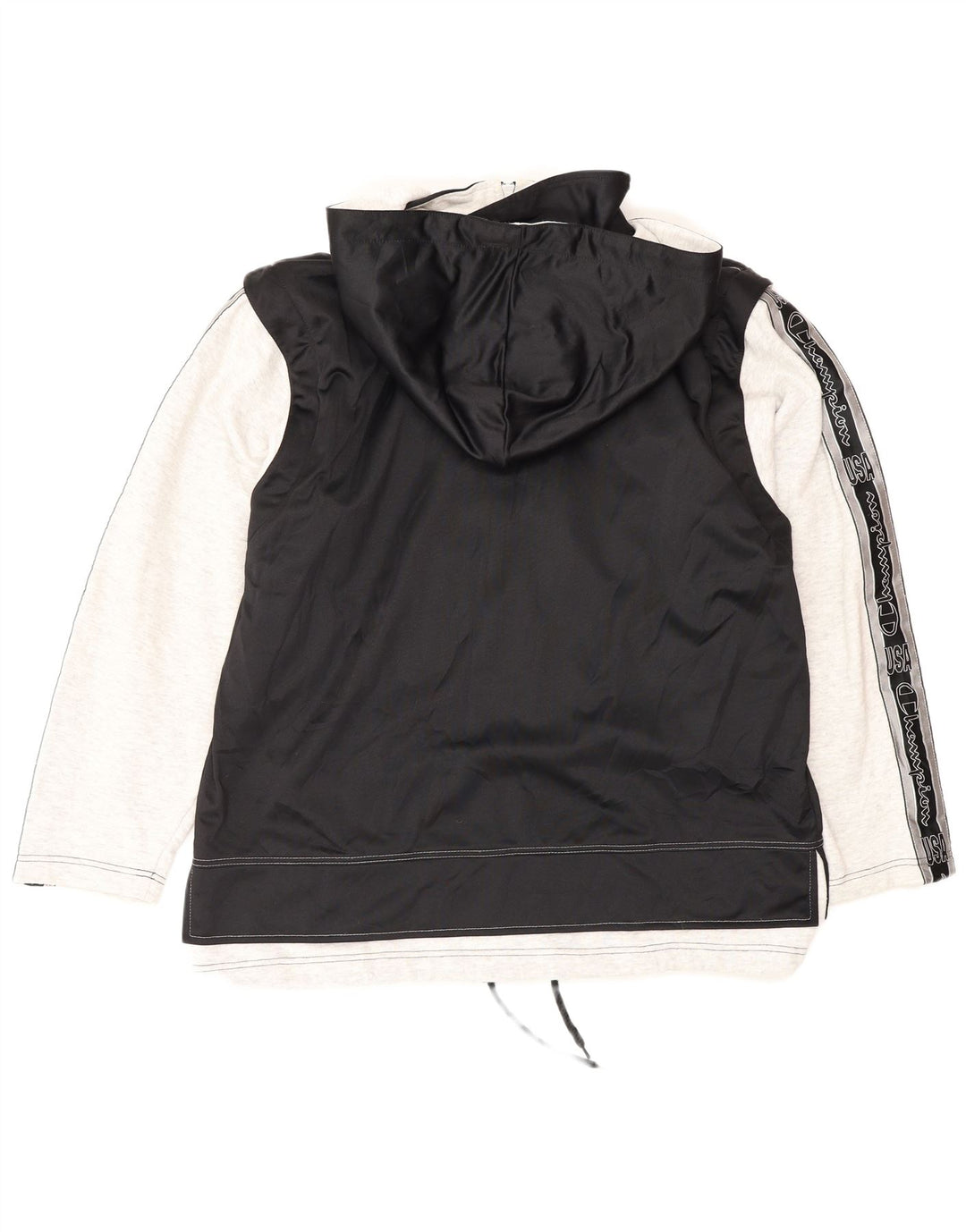 Jaqueta masculina Champion com capuz gráfico com capuz médio bloco colorido preto