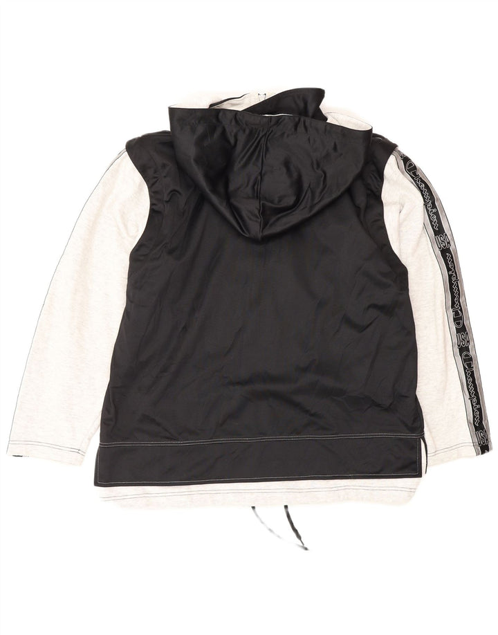 Jaqueta masculina Champion com capuz gráfico com capuz médio bloco colorido preto