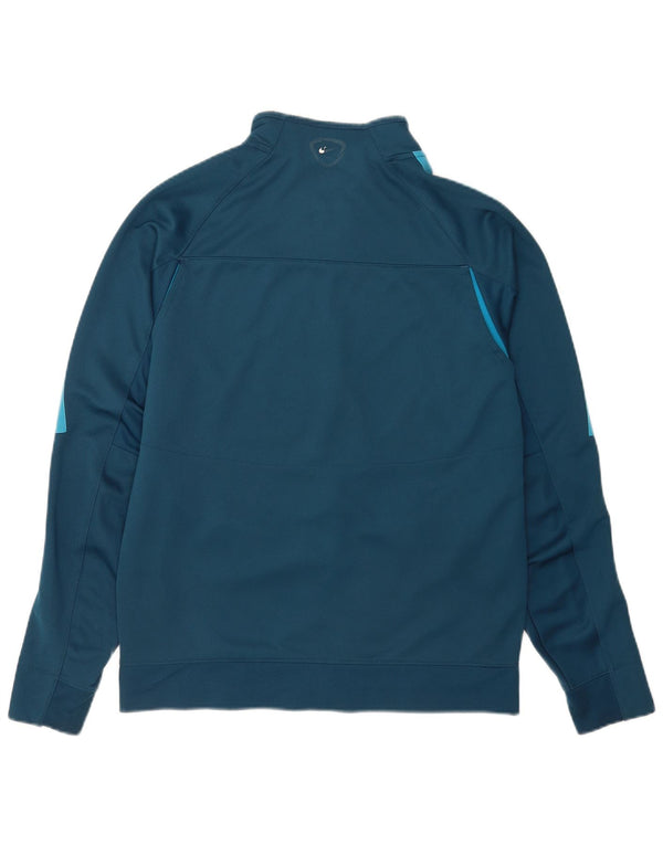 Nike Mens Dri Fit Tracksuit Top Jacket Large Blue Colourblock Polyester