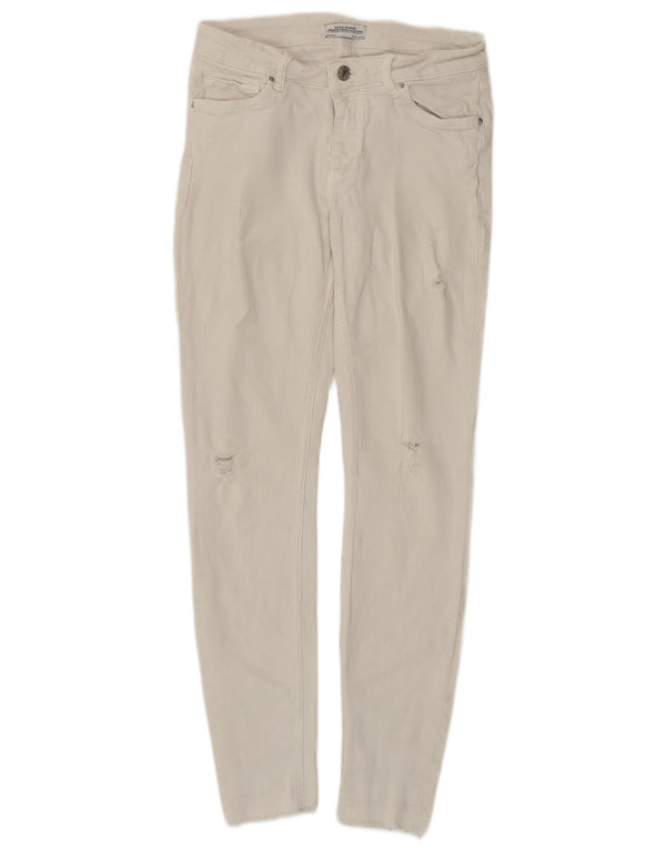 Calça jeans skinny feminina Zara EU 36 XS W26 L27 algodão branco