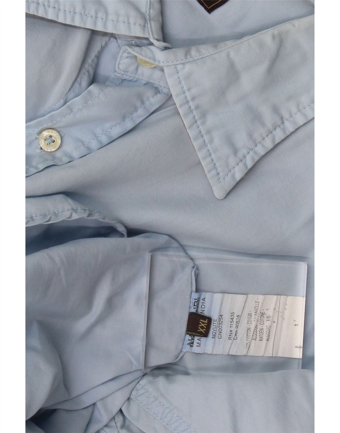 Camisa masculina NAPAPIJRI 2XL algodão azul
