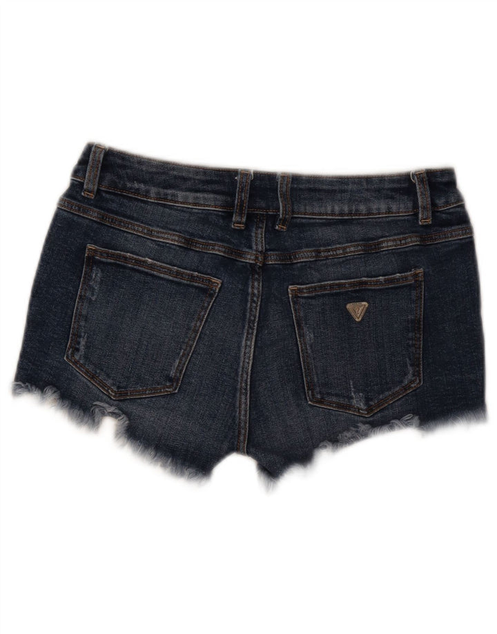 Guess Shorts jeans feminino W26 pequeno azul marinho