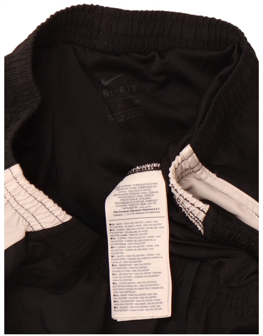 Shorts esportivos femininos NIKE Dri Fit UK 8 pequenos pretos em bloco colorido de poliéster