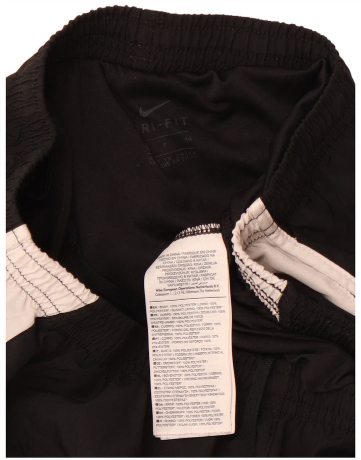 Shorts esportivos femininos NIKE Dri Fit UK 8 pequenos pretos em bloco colorido de poliéster