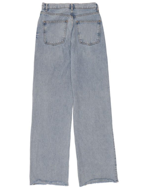 Zara Jeans feminino cintura alta UE 38 pequeno W28 L33 azul algodão anos 90