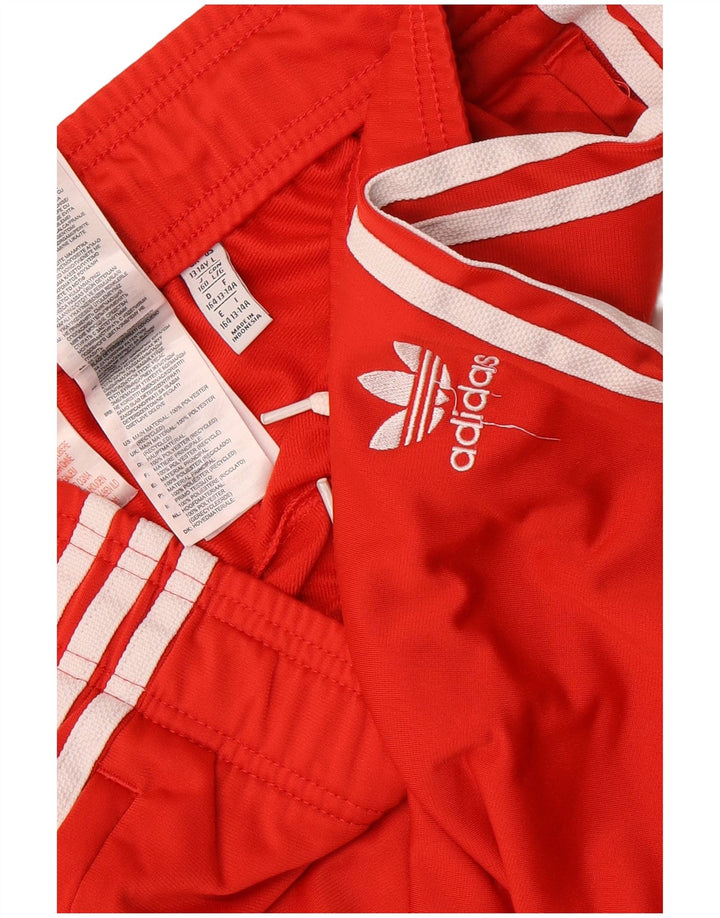 Adidas meninos calças de treino joggers 13-14 anos poliéster vermelho
