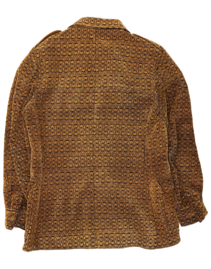 Jaqueta militar masculina vintage UK 38 médio bege geométrico