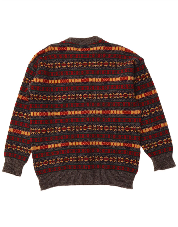 ST. Suéter masculino BERNARD com gola redonda, grande multicolorido Fair Isle