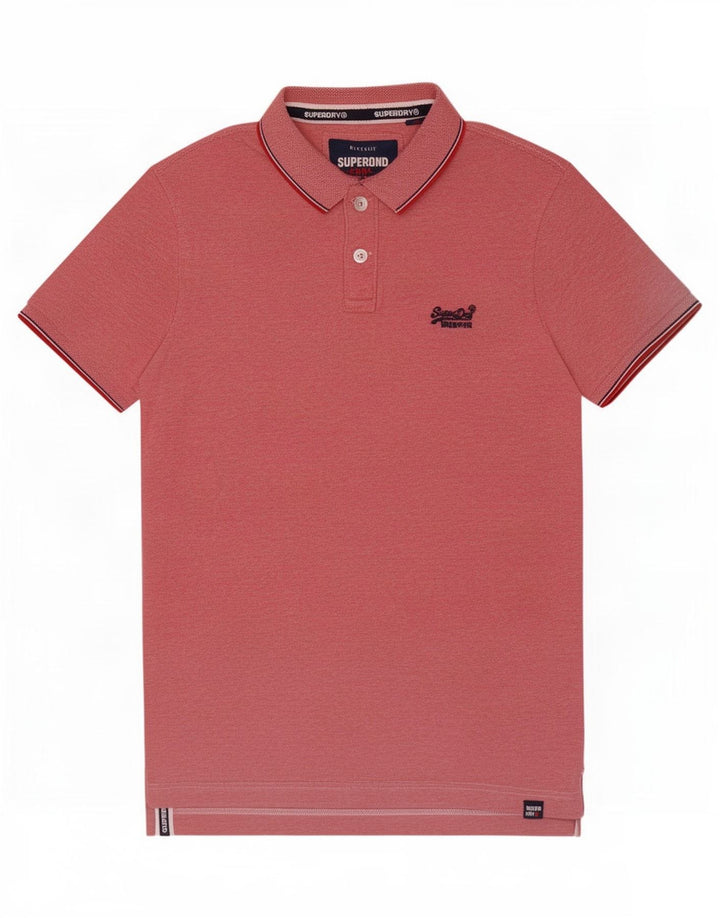 Camisa polo masculina Superdry médio algodão rosa
