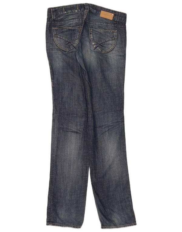 Gas Womens Jeans retos desgastados W27 L34 algodão azul