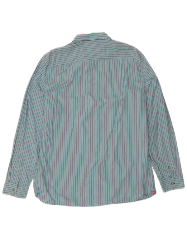 Crew Clothing Mens Tailored Fit Shirt 2XL Blue Striped Cotton
