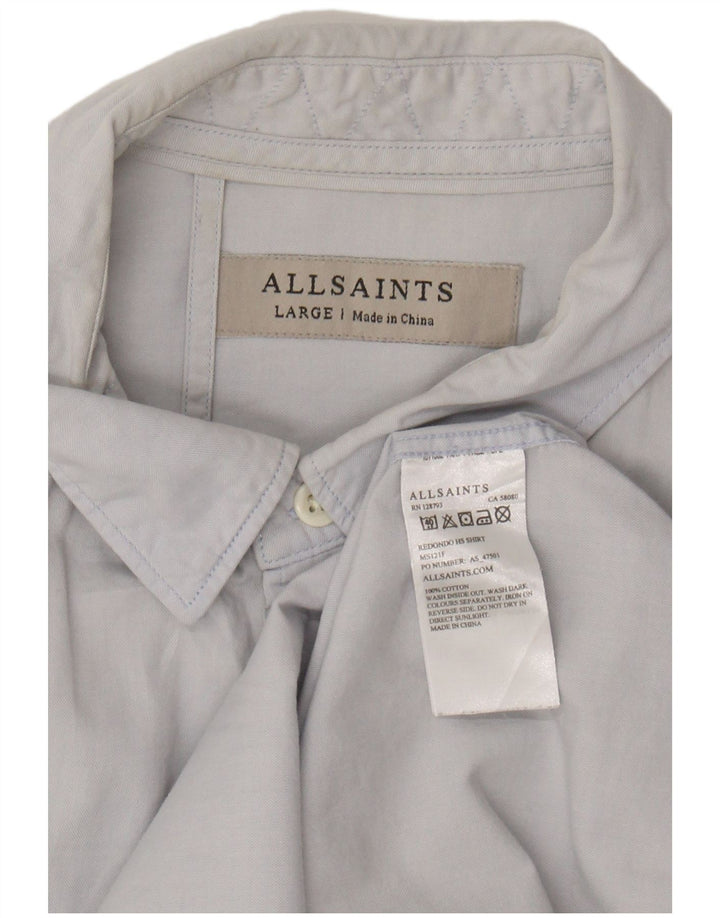 Camisa masculina de manga curta ALL SAINTS algodão azul grande