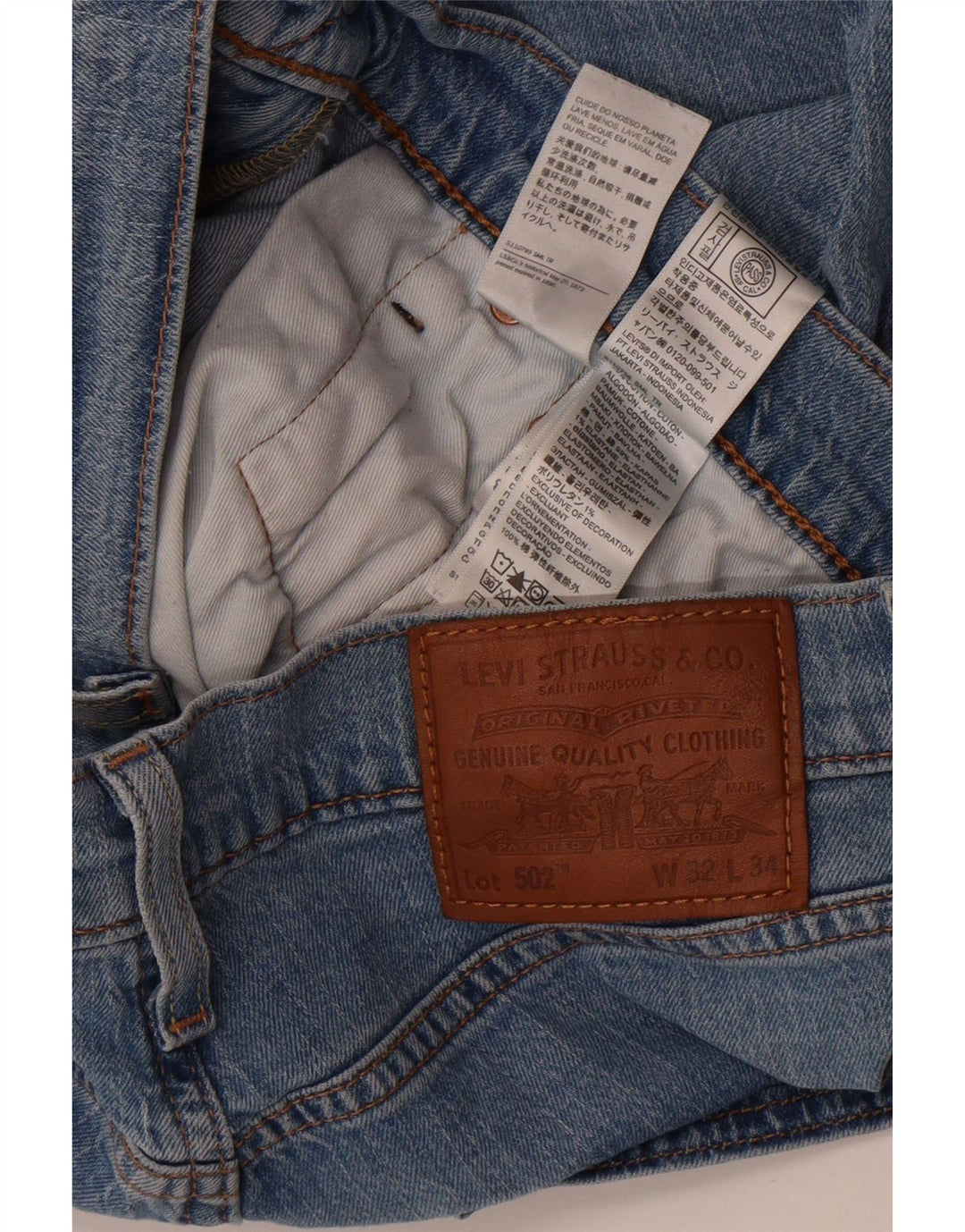 Calça jeans masculina Levi's 502 Tapered W32 L28 azul algodão